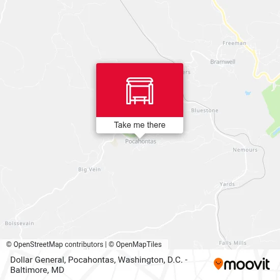Dollar General, Pocahontas map