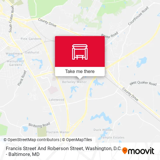 Francis Street And Roberson Street map