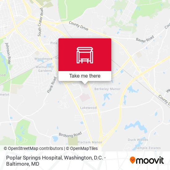 Mapa de Poplar Springs Hospital
