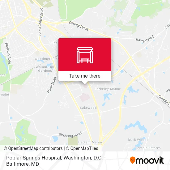 Poplar Springs Hospital map
