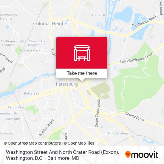 Washington Street And North Crater Road (Exxon) map