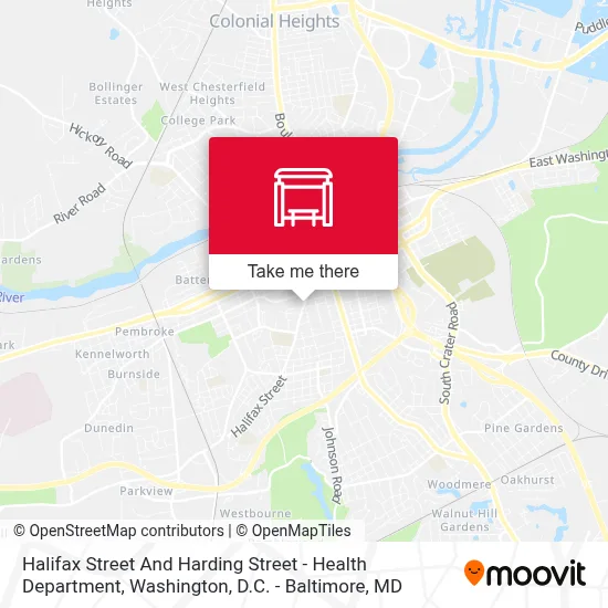 Halifax Street And Harding Street - Health Department map