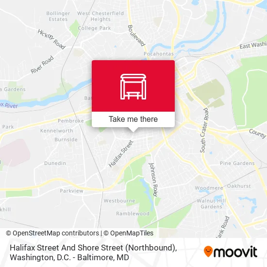 Halifax Street And Shore Street (Northbound) map