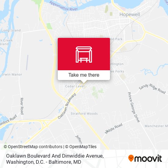 Mapa de Oaklawn Boulevard And Dinwiddie Avenue