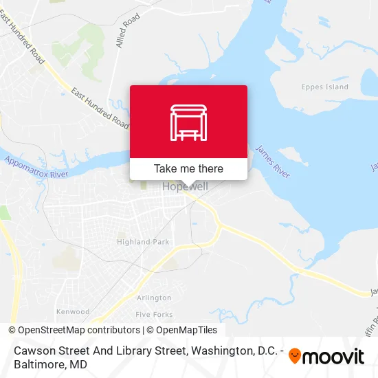 Cawson Street And Library Street map