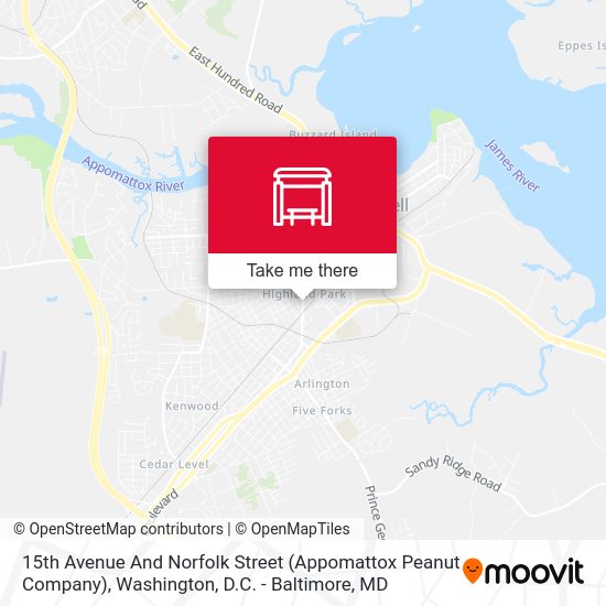 15th Avenue And Norfolk Street (Appomattox Peanut Company) map