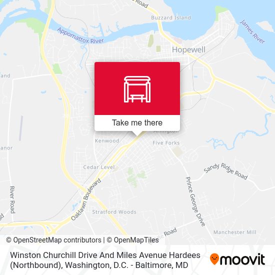 Winston Churchill Drive And Miles Avenue Hardees (Northbound) map