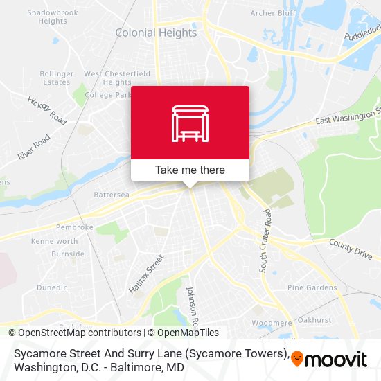 Sycamore Street And Surry Lane (Sycamore Towers) map