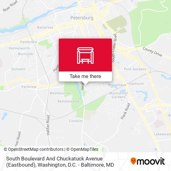 Mapa de South Boulevard And Chuckatuck Avenue (Eastbound)