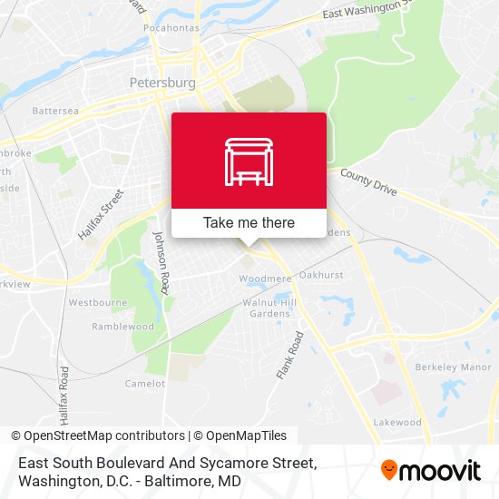 East South Boulevard And Sycamore Street map