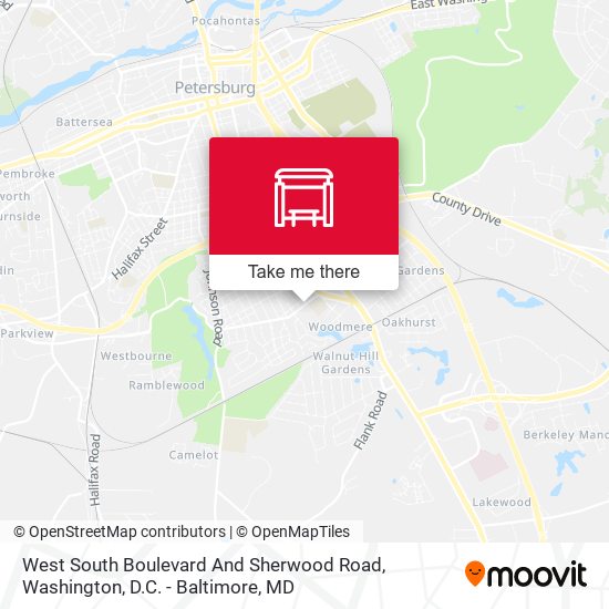 Mapa de West South Boulevard And Sherwood Road