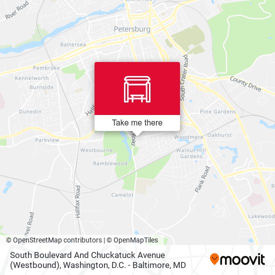 Mapa de South Boulevard And Chuckatuck Avenue (Westbound)