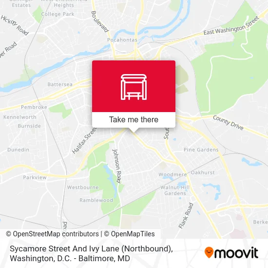 Sycamore Street And Ivy Lane (Northbound) map