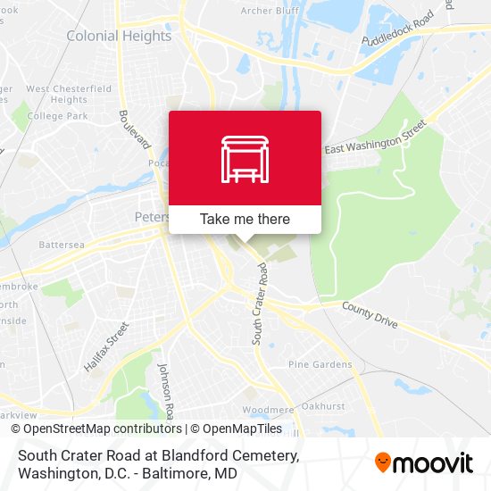 South Crater Road at Blandford Cemetery map