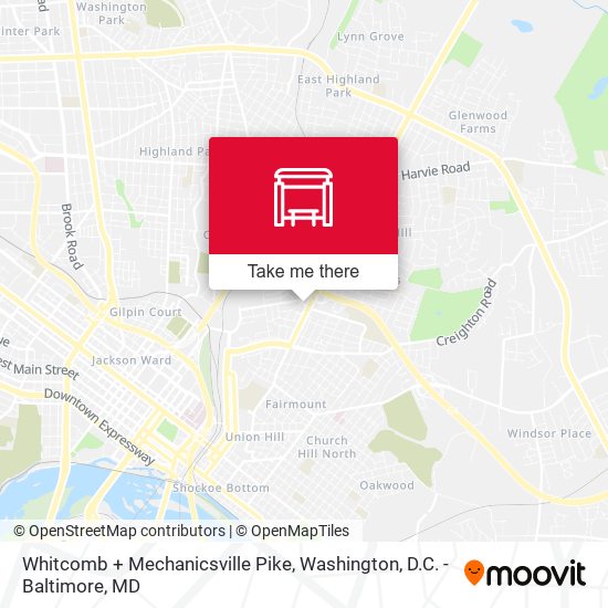 Mapa de Whitcomb + Mechanicsville Pike
