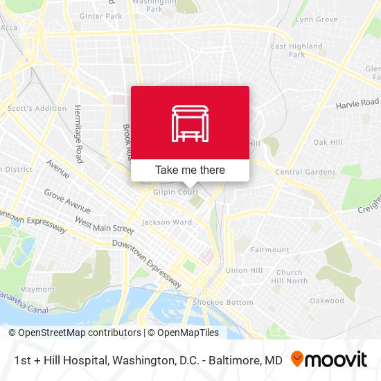 Mapa de 1st + Hill Hospital