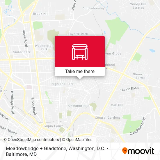 Meadowbridge + Gladstone map