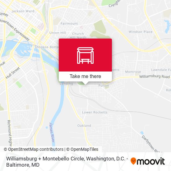 Williamsburg + Montebello Circle map