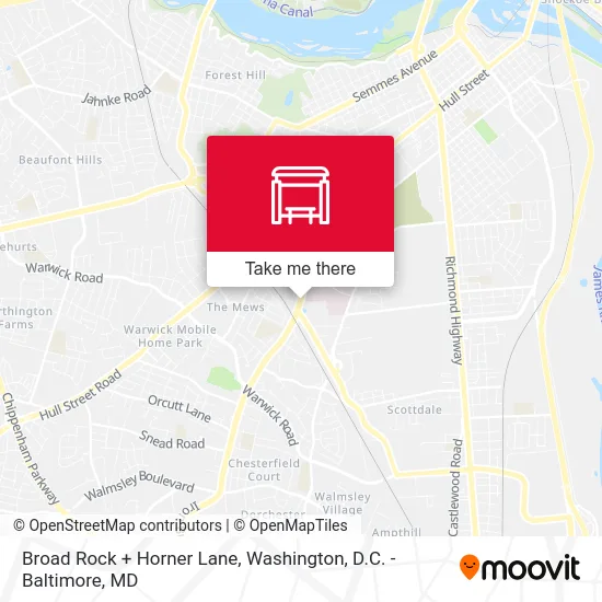 Broad Rock + Horner Lane map