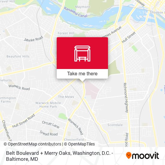 Mapa de Belt Boulevard + Merry Oaks