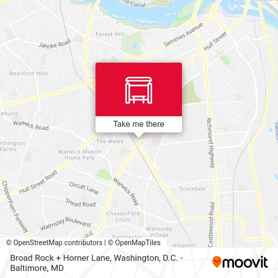 Broad Rock + Horner Lane map