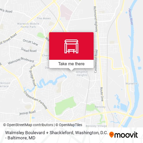 Mapa de Walmsley Boulevard + Shackleford
