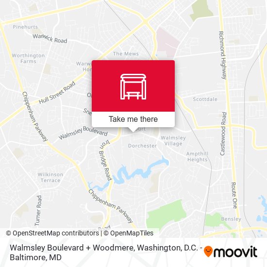 Walmsley Boulevard + Woodmere map