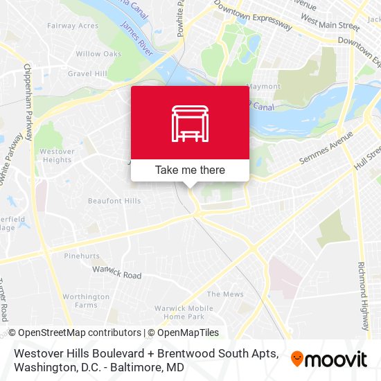 Mapa de Westover Hills Boulevard + Brentwood South Apts