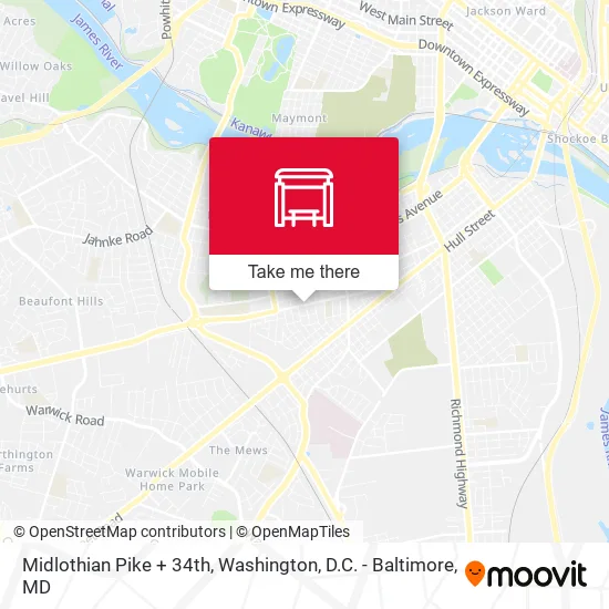 Midlothian Pike + 34th map