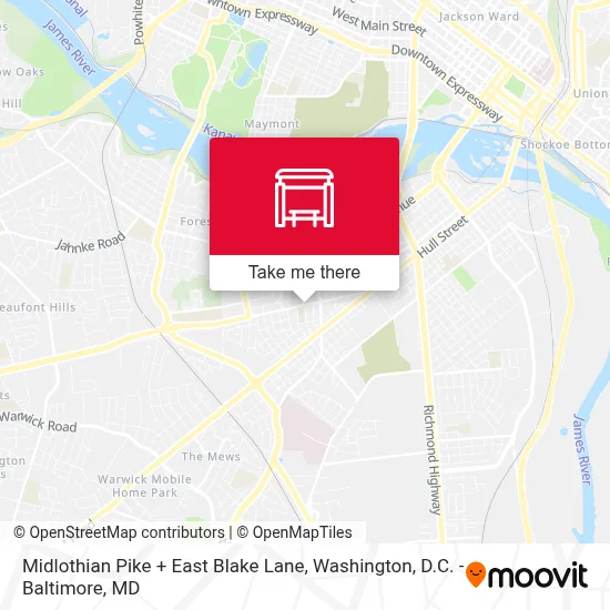 Midlothian Pike + East Blake Lane map