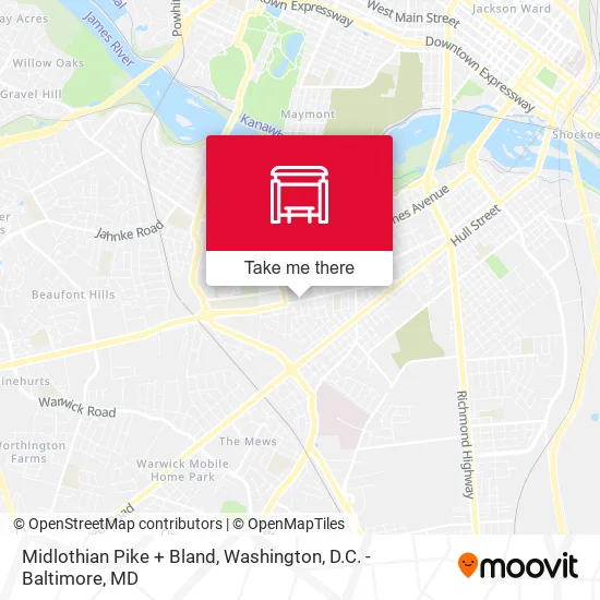 Midlothian Pike + Bland map