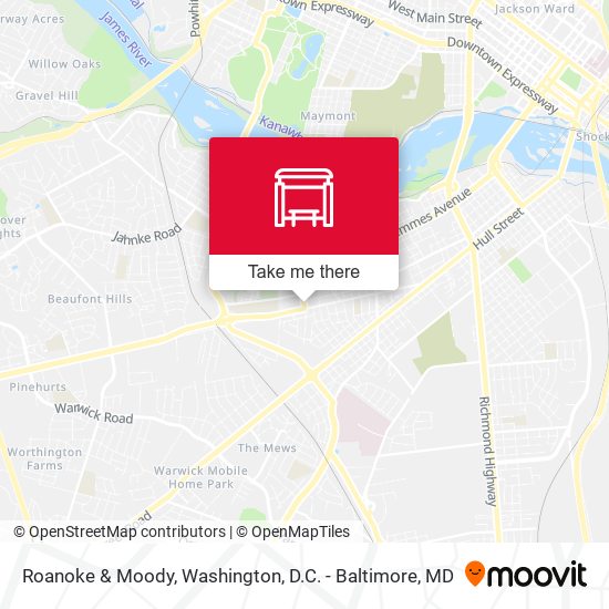 Mapa de Roanoke & Moody