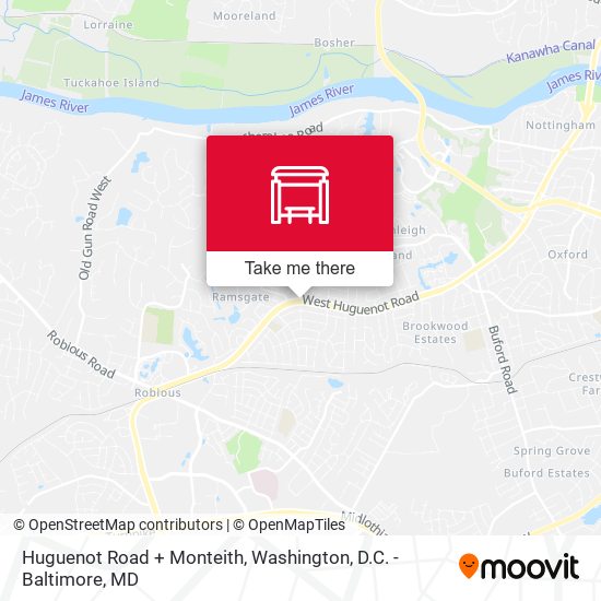 Mapa de Huguenot Road + Monteith