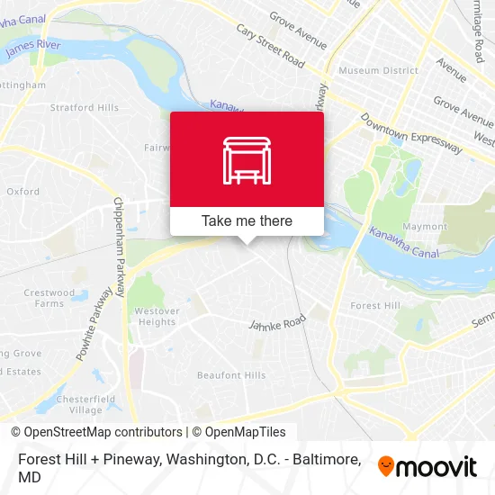 Forest Hill + Pineway map