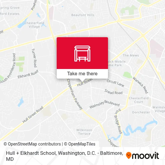 Hull + Elkhardt School map