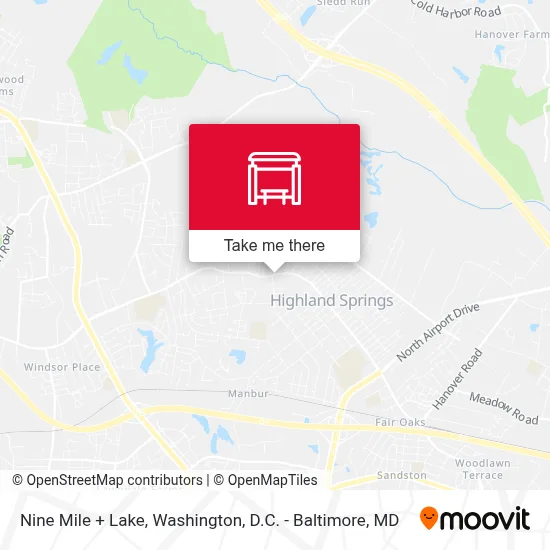 Nine Mile + Lake map