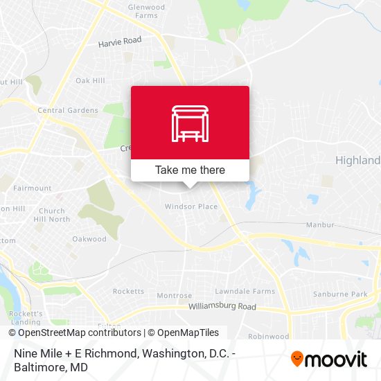 Nine Mile + E Richmond map