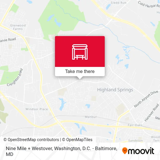 Nine Mile + Westover map