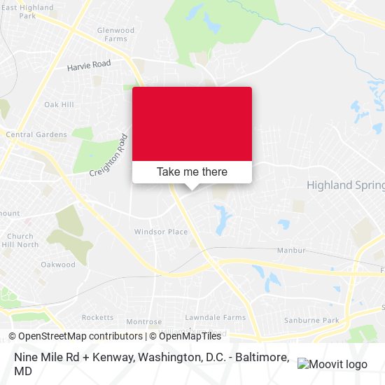 Nine Mile Rd + Kenway map