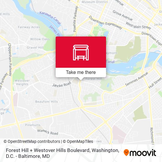 Mapa de Forest Hill + Westover Hills Boulevard