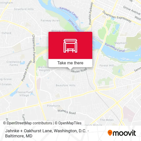 Jahnke + Oakhurst Lane map