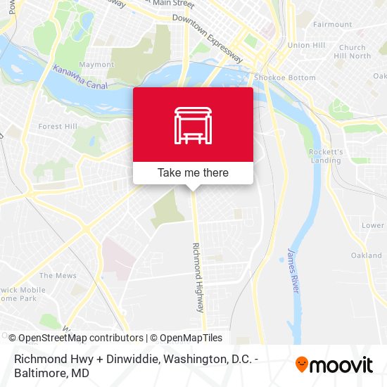 Richmond Hwy + Dinwiddie map