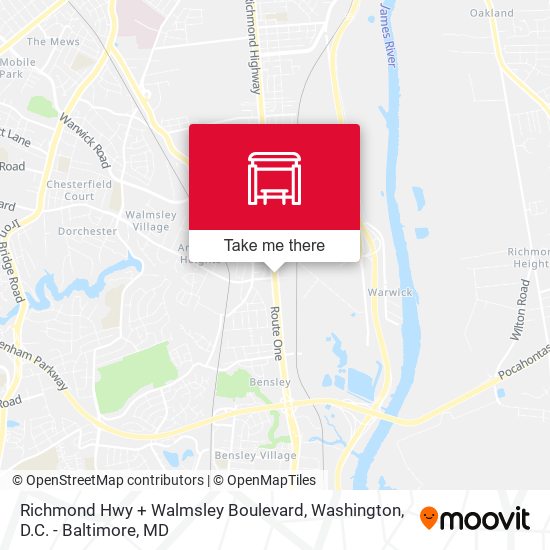 Richmond Hwy + Walmsley Boulevard map