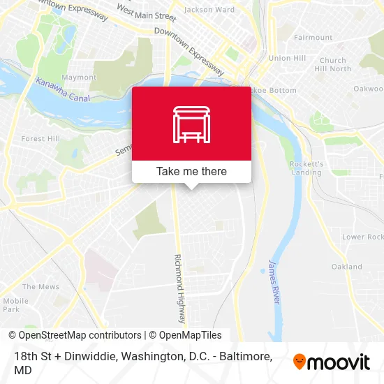 18th St + Dinwiddie map