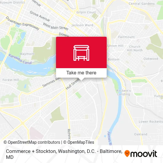 Commerce + Stockton map