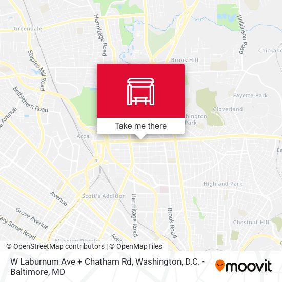 W Laburnum Ave + Chatham Rd map