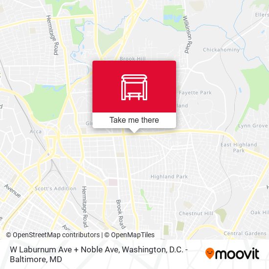 W Laburnum Ave + Noble Ave map