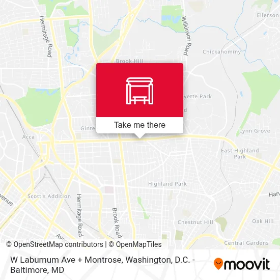 W Laburnum Ave + Montrose map