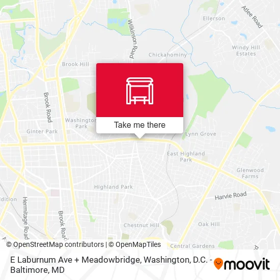E Laburnum Ave + Meadowbridge map