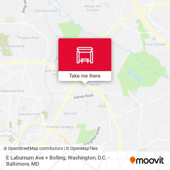 E Laburnum Ave + Bolling map